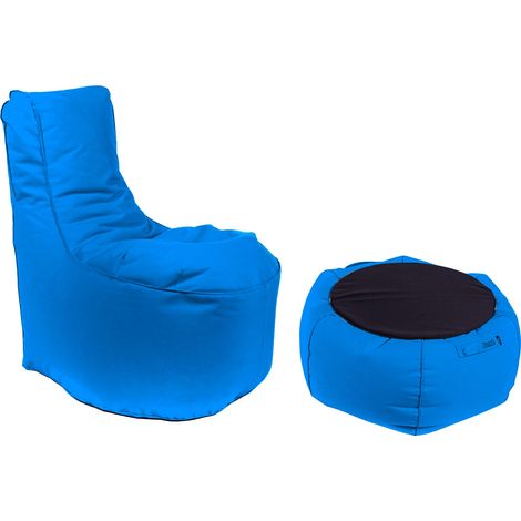 Poltrona Pouf e Tavolino in Acrilico Pomodone Royal Blu (1/5)