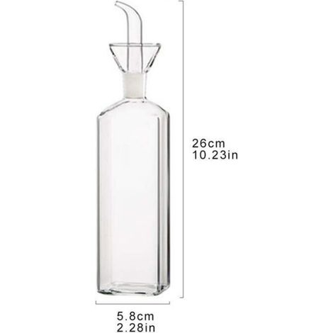 Bouteille en verre pour huile d'olive, doseur d'huile de cuisson, vinaigre, doseur avec bec verseur pour cuisine et barbecue -500 (1/5)