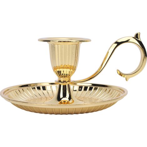 Vintage Candle Holder Round Bottom Taper Candle Stick Stand for Dinner Table Home Decoration Holiday Party Golden (1/4)