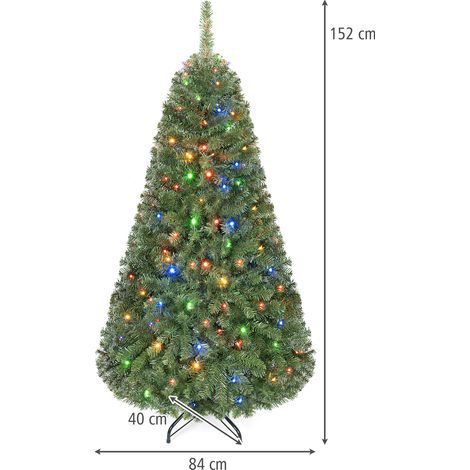 CASART Artificial Christmas Tree Pre Lit Hinged Green Xmas Tree with 11 Modes (1/5)