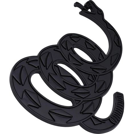Autocollant automobile solide en métal avec motif de serpent, drapeau Gadsden pour camion, moto, jaune (1/4)