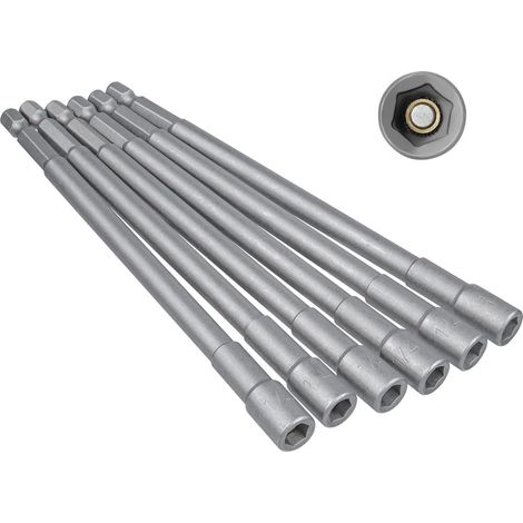 Tête de clé Allen de 1/4 pouces, tournevis magnétique, adaptateur de clé en acier, tête de clé Allen pour tournevis6 pièces (1/5)