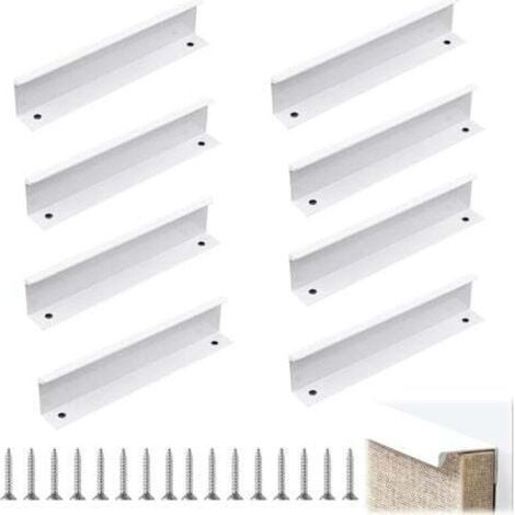Poignées de cuisine invisibles blanches – Lot de 8, 150 mm, design épuré et moderne pour placards, armoires et tiroirs (1/5)