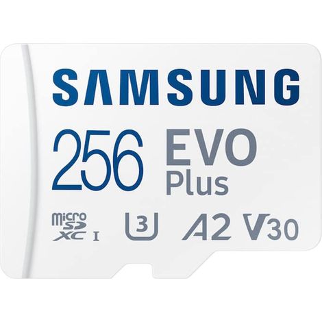 Samsung Evo Plus 256 Go microSD SDXC U3 Classe 10 A2 Carte mémoire 160 Mo/s Adaptateur 2021 MB-MC256KA APC rouge