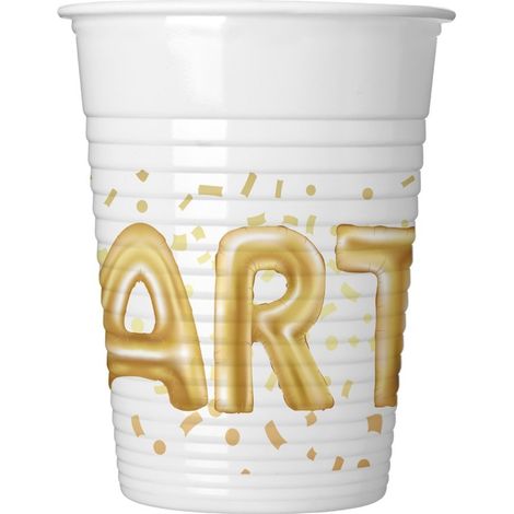 Gobelets de fête en plastique 200 ml, lot de 8.
