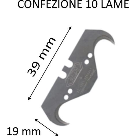CONFEZIONE 10 LAME TRAPEZOIDALI AD UNCINO (1/2)