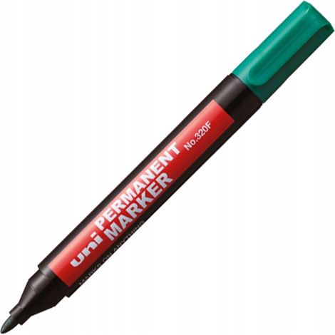 Pennarello indelebile a punta tonda verde Uni-320F
