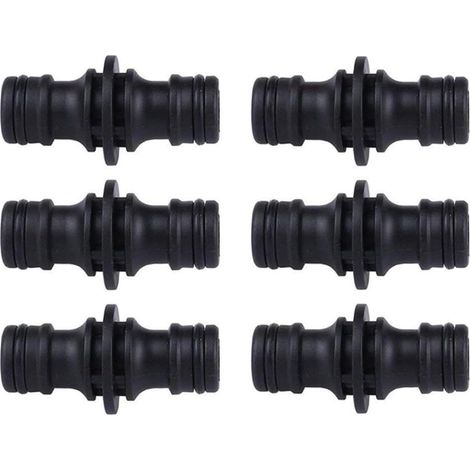 Paquete de 6 conectores de manguera de jardín de 1/2" para Gardena (negros) (1/5)