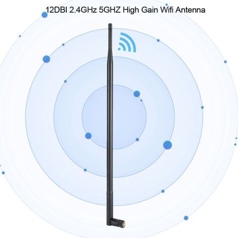 Cocosity Antenne Wifi Haute Gain 12DBI 2.4GHz 5GHZ RP-SMA Dual Band (1/3)