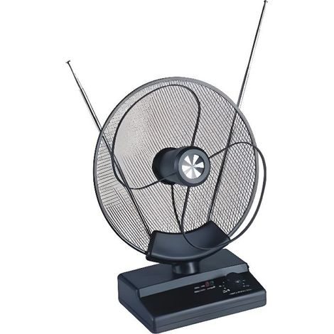 ANTENNE PARABOLIQUE TNT TV TELE TELEVISION INTERIEUR AMPLIFIEE 32dB VHF UHF FM