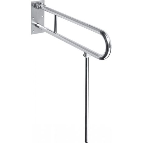 Barre d'appui relevable U+jambe d'appui HELP 813 acier inox. 82,9x80cm (1/4)