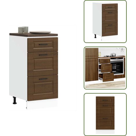 Küchenunterschrank Porto Braun Eichen-Optik Holzwerkstoff - Küchenunterschrank - Küchenunterschränke - Spülenunterschrank - Unterschrank Für Küche (1/5)