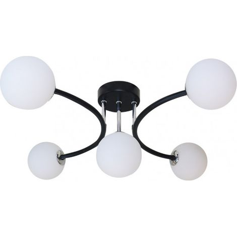 Lampada Havana of 5 luci in nero/cromo Fabrilamp.
