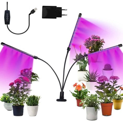Lampe de Plante 30W【Nouvelle Version】 Lampe de Croissance 6 Niveaux Dimmable & 3 Modes de Minuterie, LED Lampe Horticole avec Cou de Cygne Réglable 360° pour Plantes, Fleurs et Légumes Intérieur - Ave (1/5)