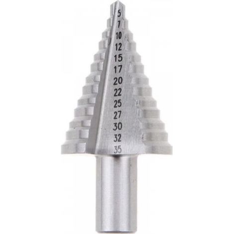Metal Foret Conique Foret étagé 5mm-35mm,Triangle Conique Titane avec Revêtement Titane,pour Visseuse Percage sur Acier, Laiton, Bois, Plastique Argent (1/2)