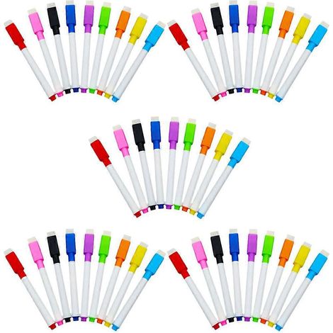 Lot de 90 marqueurs effaçables à sec, pointe fine, pour tableau blanc, pour l'école-11.3X1cm-Colorful (1/2)