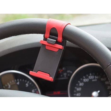 Support de téléphone Portable Volant de Voiture, Support de téléphone pour Volant de Voiture, Universel pour Smartphone avec Largeur jusqu'à 84 mm (1/5)