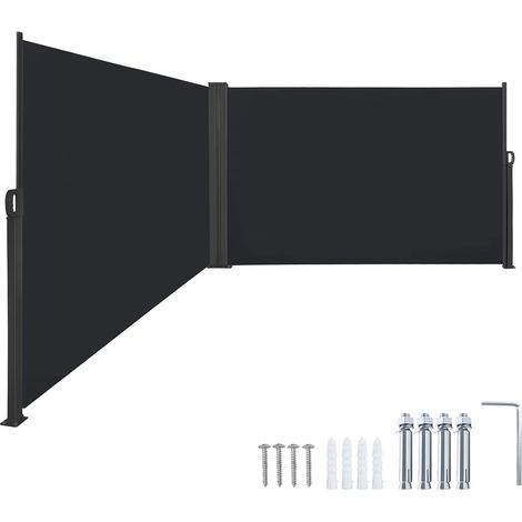 Store Latéral 180 x 600 cm Brise-vue extensible - Opaque - Protection UV - Store Latéral avec poignée, anthracite NAIZY