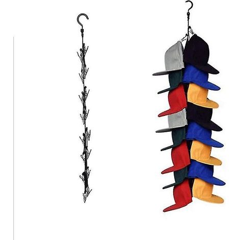 Organisateur de casquettes suspendu pour placard, porte-casquettes de baseball pour 16 tailles, crochet de rangement pour casquettes (taille S). (1/5)