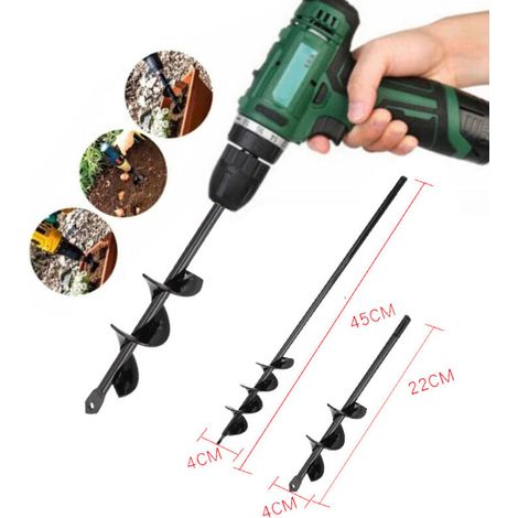 Foret en spirale , foret en spirale pour jardin, literie de jardin, perceuse de sol, jardin, colonne de plantation, outil de forage de trous 2 pièce (1/5)