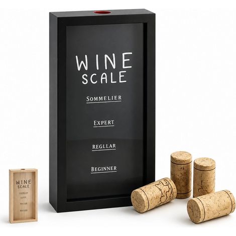 Porta tappi di sughero in MDF e Vetro - mis.15x4x30cm. - Raccogli tappi di vino o birra - Colore Nero (1/5)