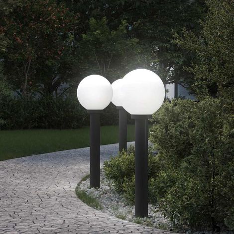 vidaXL Lampioni a palo 3 pz 80 cm Nero IP44 (1/5)