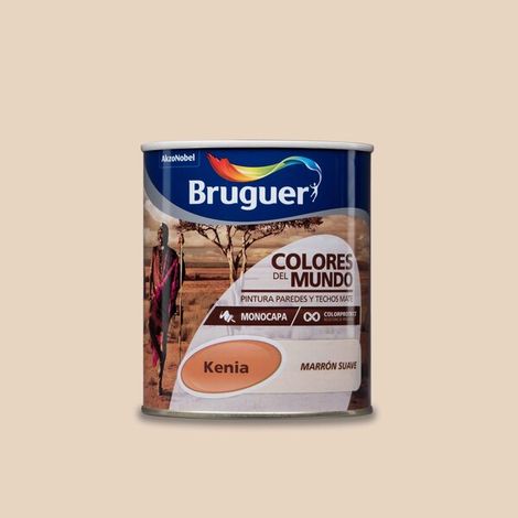 Bruguer Colores del Mundo Pintura para paredes monocapa Kenia Marrón Suave 750 ml