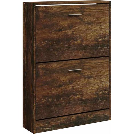 Armoire à chaussures Chêne fumé 59x17x81 cm Bois d'ingénierie vidaXL