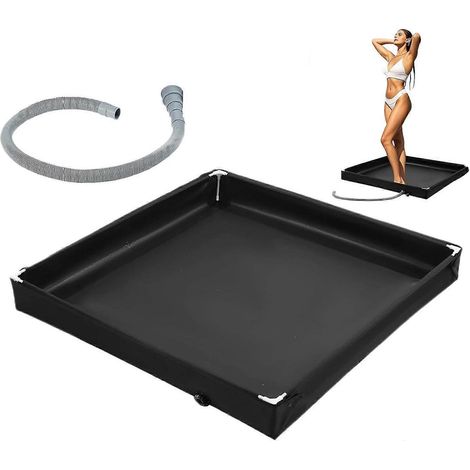 Receveur de douche de camping sur pied avec système d'évacuation - Receveur de douche portable pour camping, randonnée, voyages, pique-nique, plage et plein air (1/5)