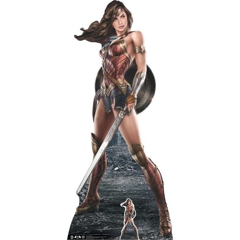 Figurine en carton Wonder Woman avec épée et bouclier - Haut 184 cm (1/5)