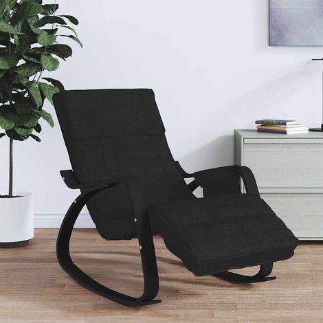 Rocking Chair Black Fabric vidaXL