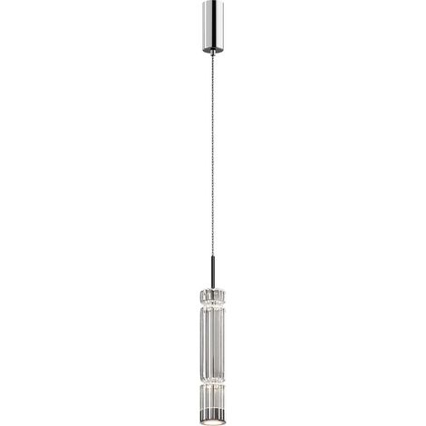 Maytoni Ordo Lampada a sospensione moderna e sottile, cromata, 3000K, 920lm, paralume in vetro (1/2)