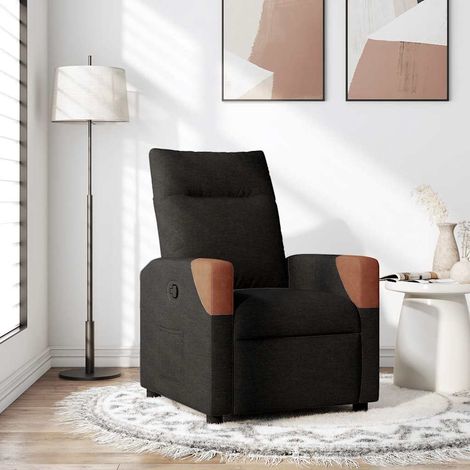 Sillón reclinable de tela negro vidaXL