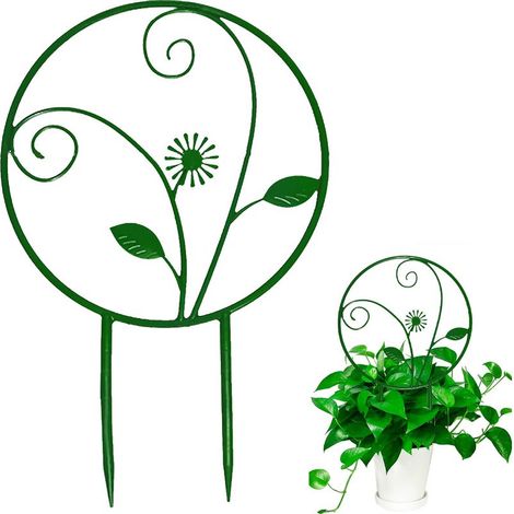 Tuteur de Plantes Circulaire Trellis pour Pots [Plastic, Vert, 37cm x 22.5cm, 60g] - Support pour Vigne Clematis Rosier Conçu pour Plantes Climbing Indoor Outdoor (1/5)