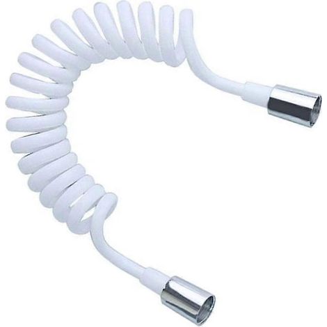 Tuyau de douche flexible à ressort, grande flexibilité pour la plomberie, les toilettes, le bidet et le pistolet pulvérisateur de salle de bain (blanc) (1 pièce) (1/5)