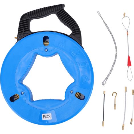 Ruban à poisson électrique, extracteur de fil à ressort avec boîtier et poignée optimisés, outil de câble flexible pour conduits muraux, 5/32 pouces X 98 pieds (1/5)
