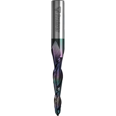 ZETA Conical Ball Fraise pour Gravure 2D/3D queue 12mm D=2 I=80 S=12 R=1 BOSS - Fraiser