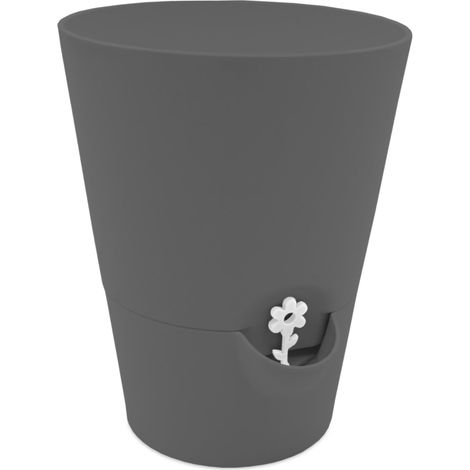 Emsa Kräutertopf 17 x 13 cm mit Selbstbewässerung - weiß - Blumentopf mit Bewässerungsboden und Wasserstandsanzeiger