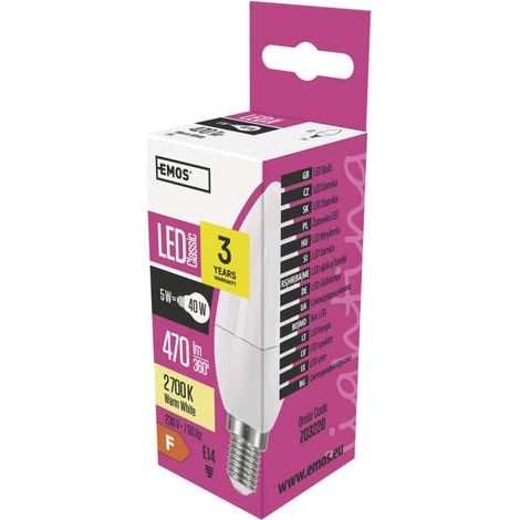 LED-Lampe Classic Kerzenform E14 warmweiß 5 W (1/5)