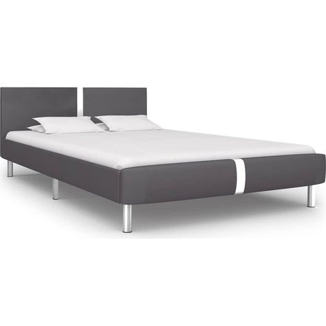 Maison Exclusive - Giroletto senza Materasso Grigio Similpelle 140x200 cm (1/5)