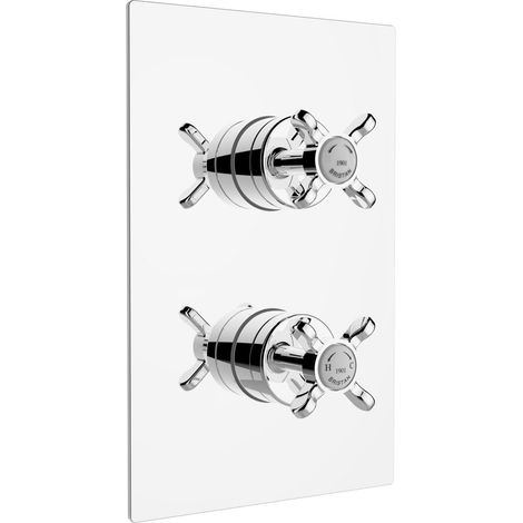 Bristan 1901 Thermostatic Recessed Dual Control Shower Valve Two Outlet - Chrome (1/2)