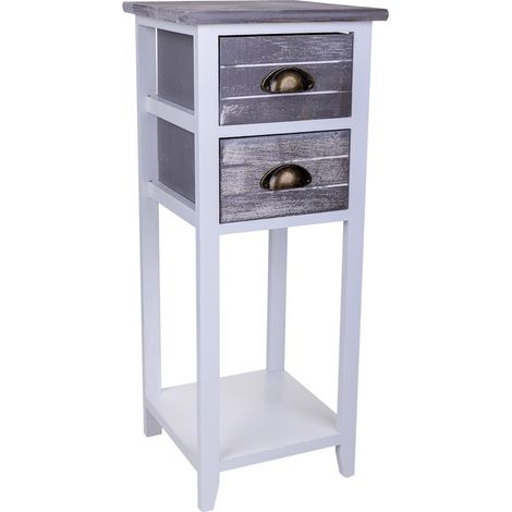 Mesita de madera blanca 30x30x73
