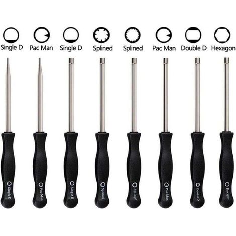 Outil de réglage de carburateur Pac Man/Single D/double D/Hexagone Hex Socket/21-teeth/cannelée 7-teeth Tournevis à douille cannelée pour commune 2 Cycle Moteur de petite taille (lot de 8) H318