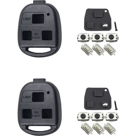 Coque de clé compatible Toyota - Kit 3 boutons (2 pièces) (1/4)