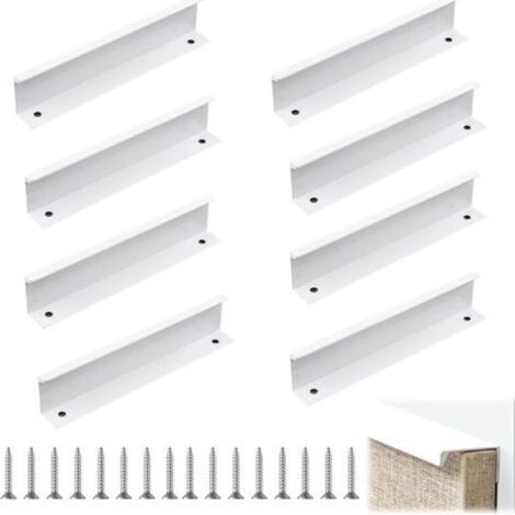 8Pcs Invisible Kitchen Handle 150mm, Invisible Kitchen Furniture Handle, White Furniture Handle Ideal for a Clean and Modern Style, for Cupboards, Cabinets, Kitchen Drawers (1/5)