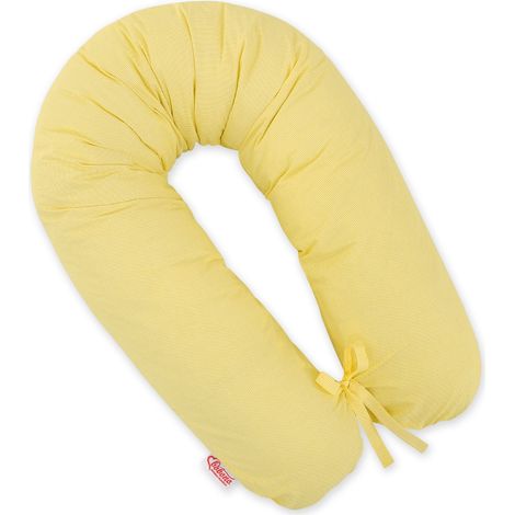 Almohada de embarazo más larga para que las embarazadas duerman + funda extraíble - Rayas amarillas (1/5)