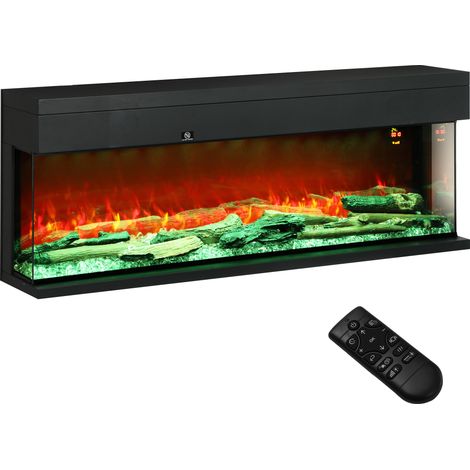 GagaCheminee electrique murale ou encastrable 1800W avec flammes LED reglables (1/5)