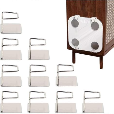 Lot de 8 supports muraux adhésifs sans perçage, rangement vertical pour cuisine‑salle de bain (1/5)