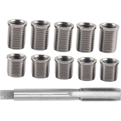 Outil de réparation filetage bougie d'allumage M10x1.0 et M12x1.0 – Kit 10 tuyaux en acier inoxydable – Compatible moteurs essence et diesel (1/5)