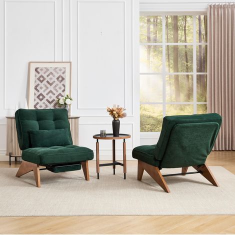 Poltrona reclinabile in velluto a coste 127x73x90 cm OKMYHOME (1/5)
